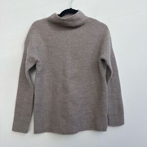 Rachel Zoe Merino Wool Ribbed Oversize Grey Turtleneck Sweater - XS